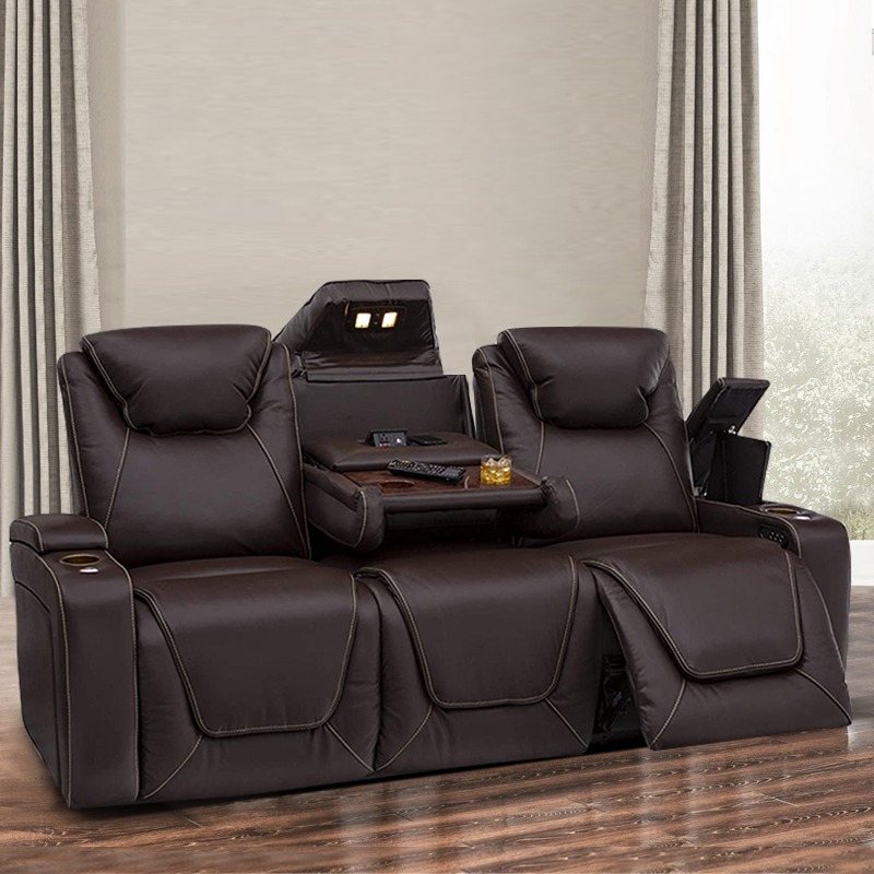 Home Cinema Movies - Sofá Reclinável de Couro para Cinema