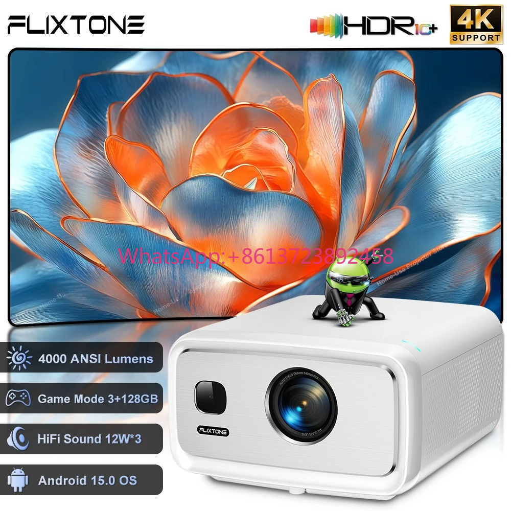Home Cinema Movies - Projetor FlixTone D10S 4000 ANSI Full
