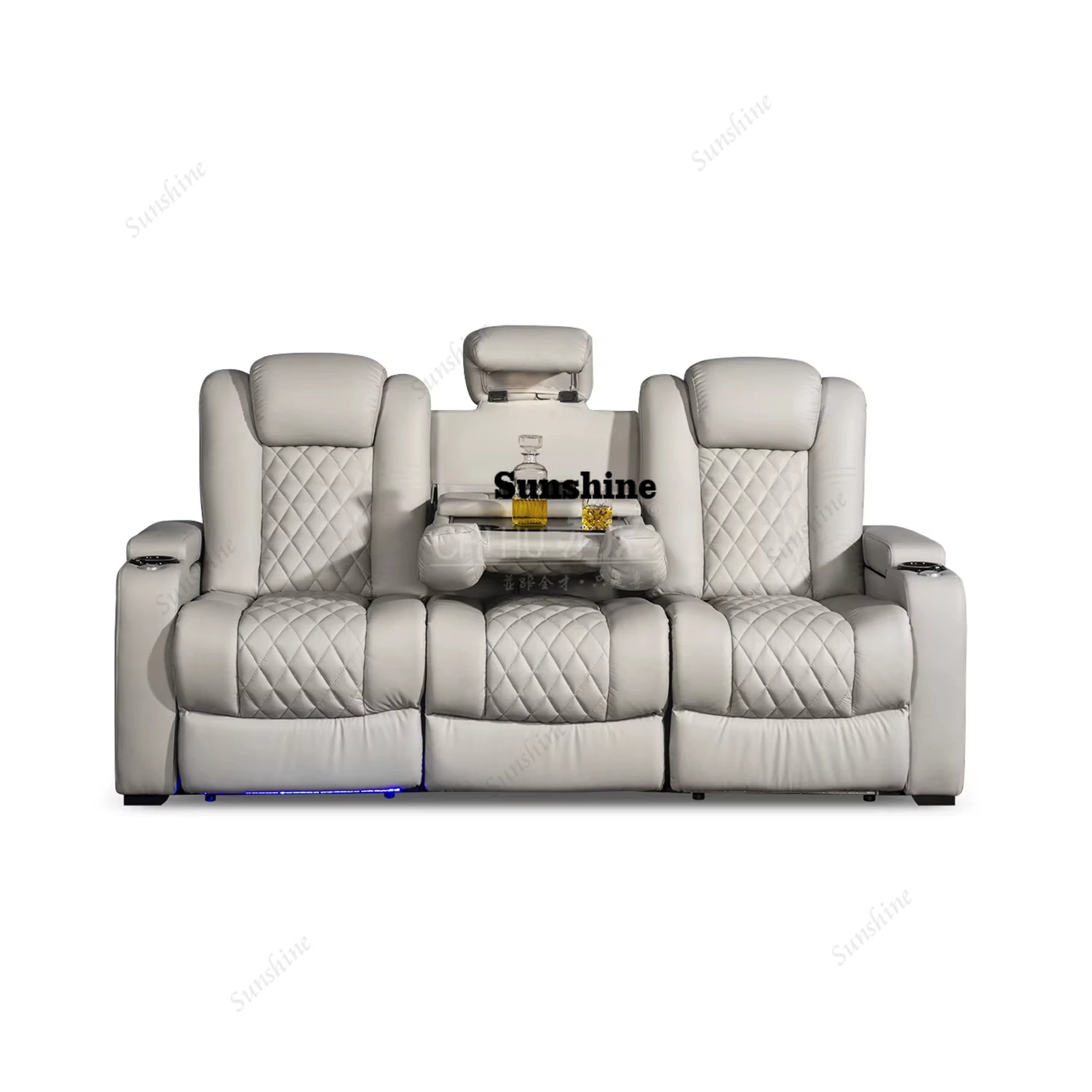 Home Cinema Interiors - Sofá Elétrico de Cinema Branco para