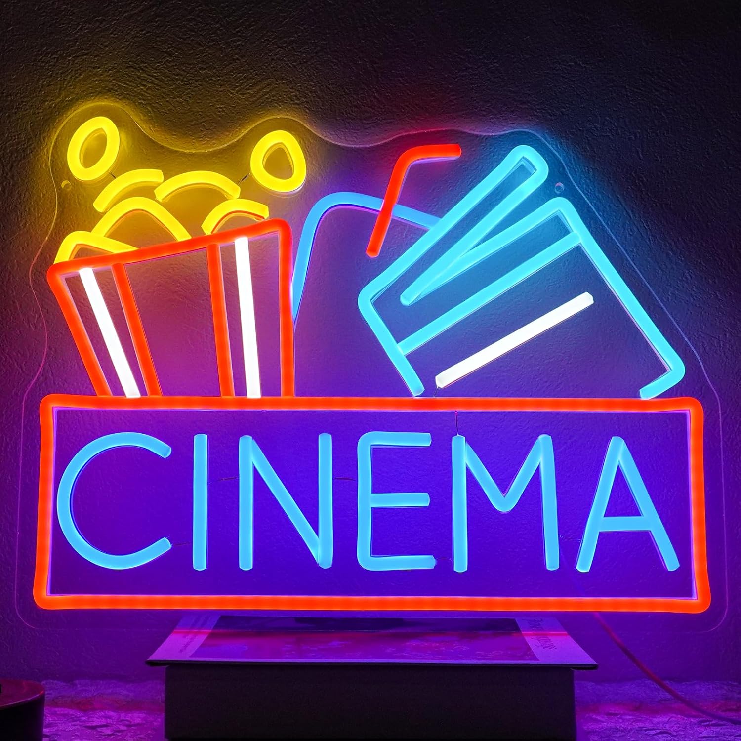Home Cinema Movies - Cinema sinal de néon alimentado por