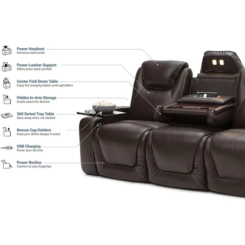 Sofá Reclinável de Couro para  - Home Cinema Movies avaliação e preço
