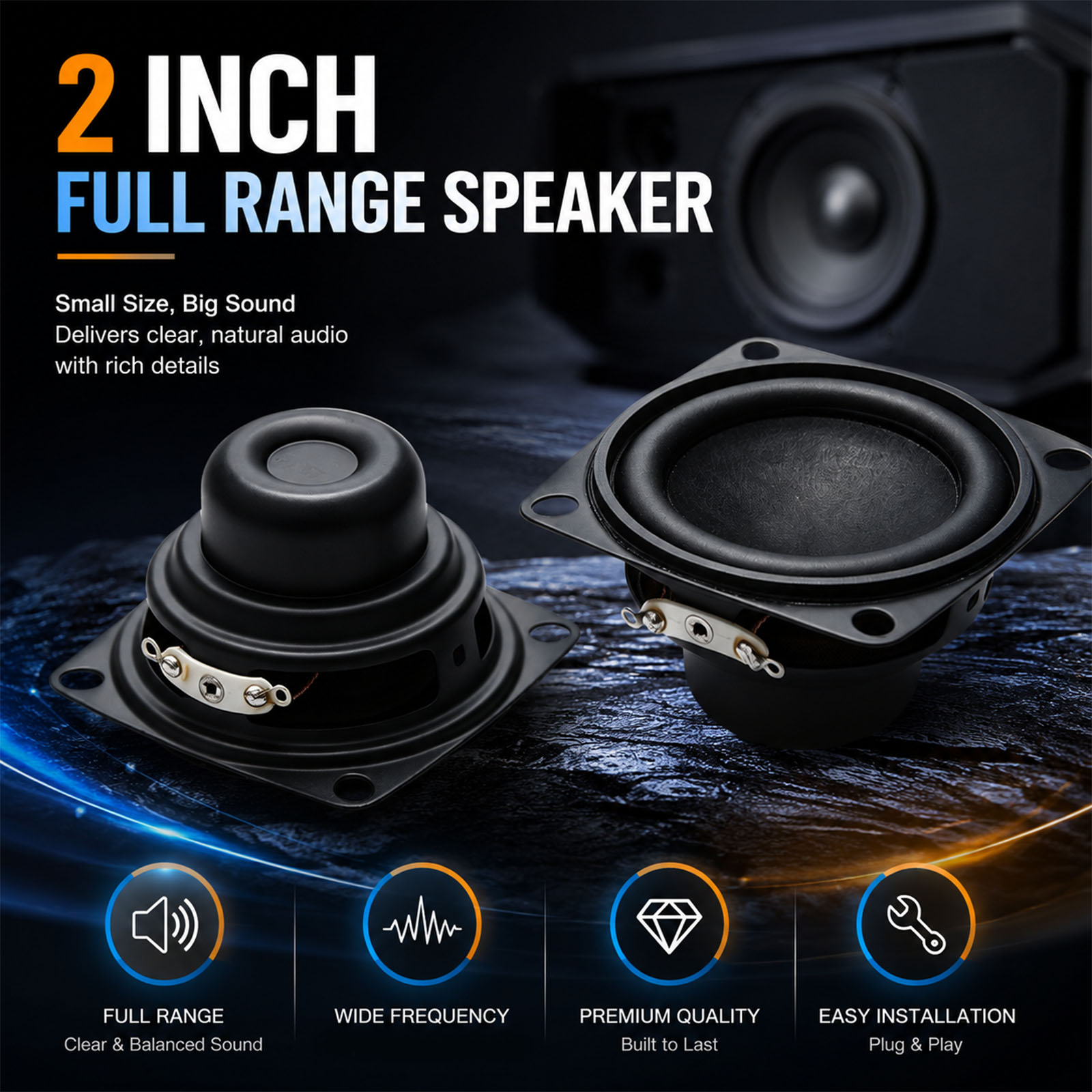 2 pçs 2 Polegada mini alto-fal - Home Cinema Portable avaliação e preço