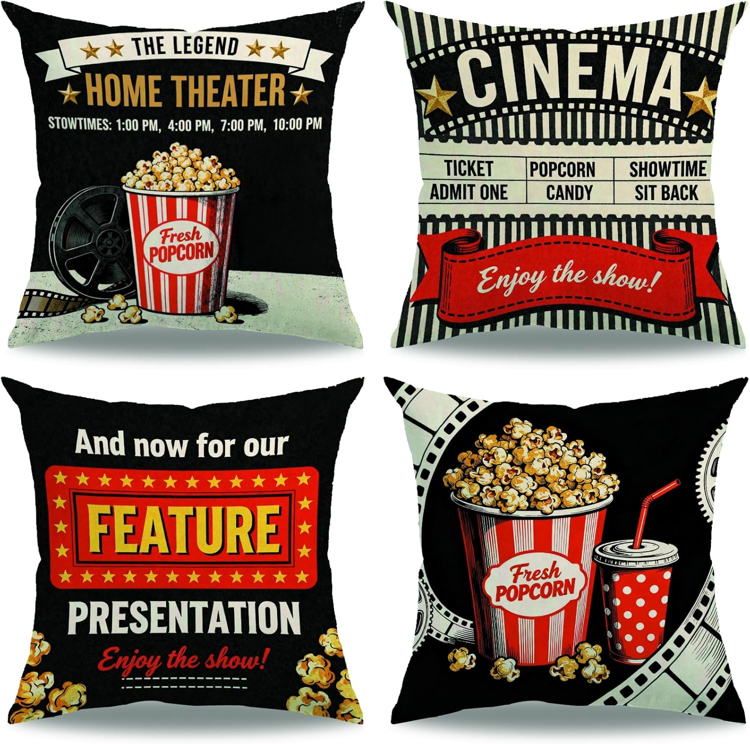 Conjunto de 4 Capas de Almofad - Home Cinema Quarto avaliação e preço