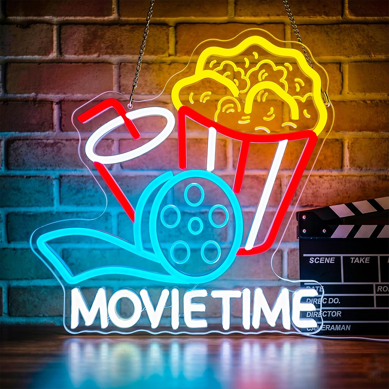 Letreiro Neon 'Movie Time' com - Home Cinema Quarto avaliação e preço