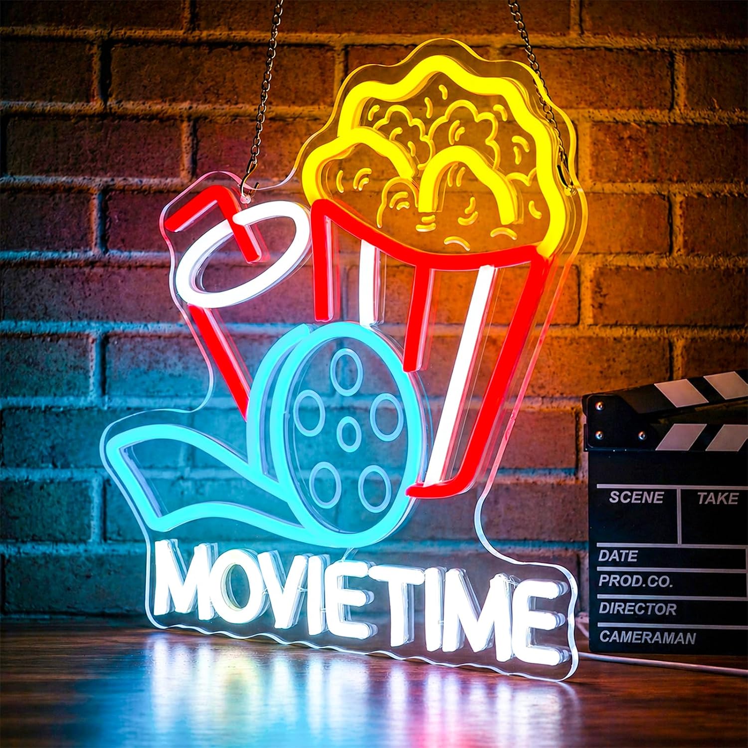 Letreiro Neon 'Movie Time' com - Home Cinema Quarto avaliação e preço