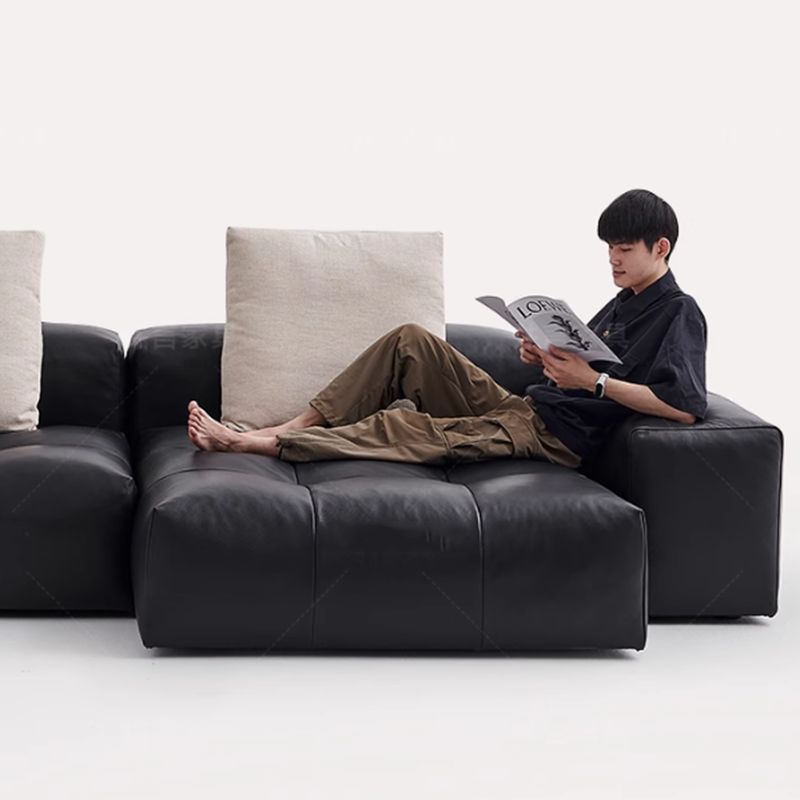 Sofá comprimido de couro nórdi - Home Cinema Luxury avaliação e preço