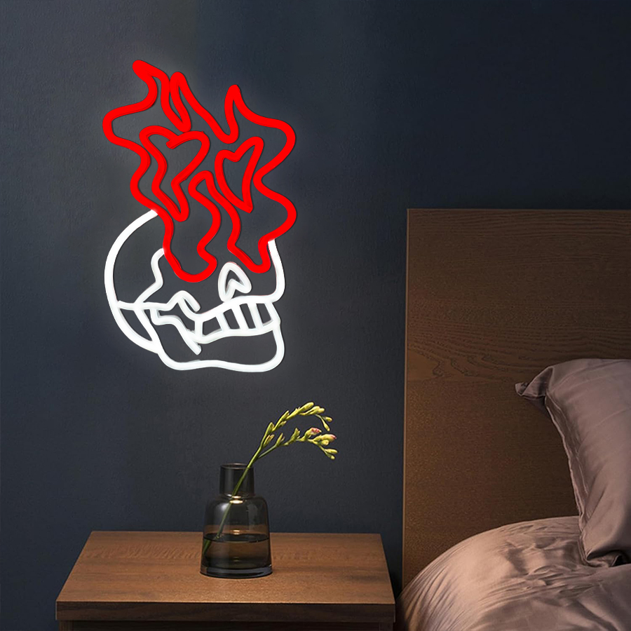 Sinal de néon LED de caveira,  - Home Cinema Quarto avaliação e preço