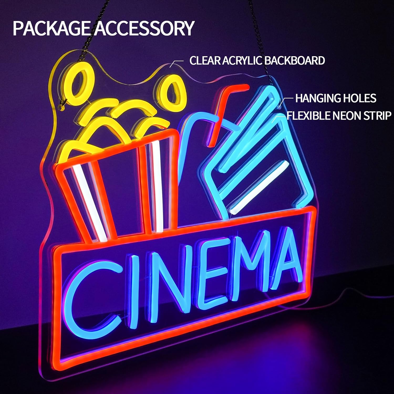 Cinema sinal de néon alimentad - Home Cinema Movies avaliação e preço
